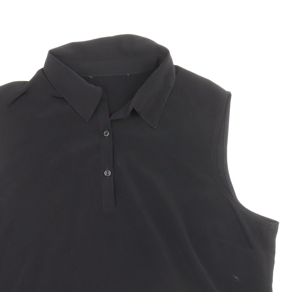 Preworn Womens Black Polyester Basic Polo Size 20 Collared