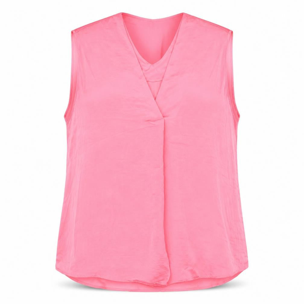 Marks & Spencer Womens Pink Polyester Basic Tank Size 14 V-Neck