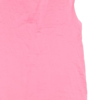 Marks & Spencer Womens Pink Polyester Basic Tank Size 14 V-Neck