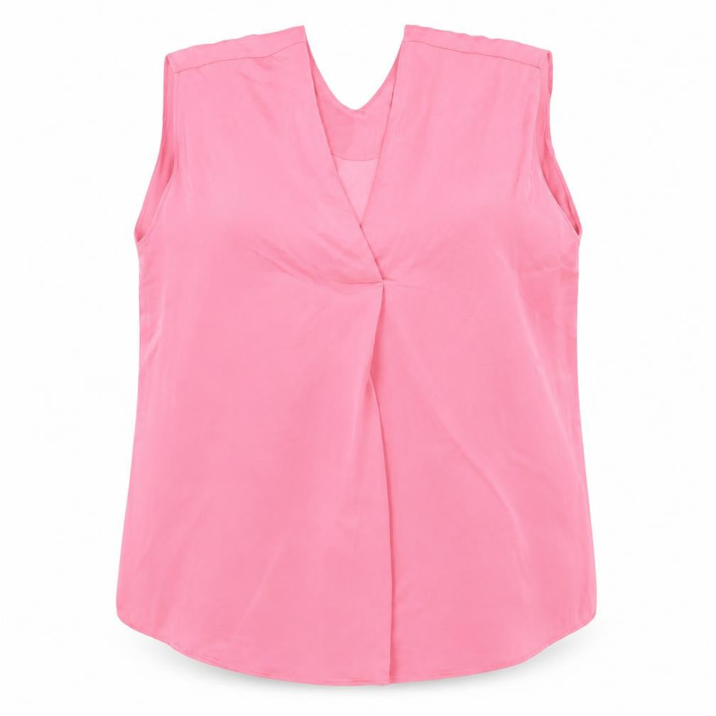 Marks & Spencer Womens Pink Polyester Basic Tank Size 14 V-Neck