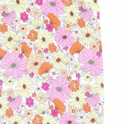 Marks & Spencer Womens Multicoloured Floral Polyester Basic Tank Size 8 V-Neck