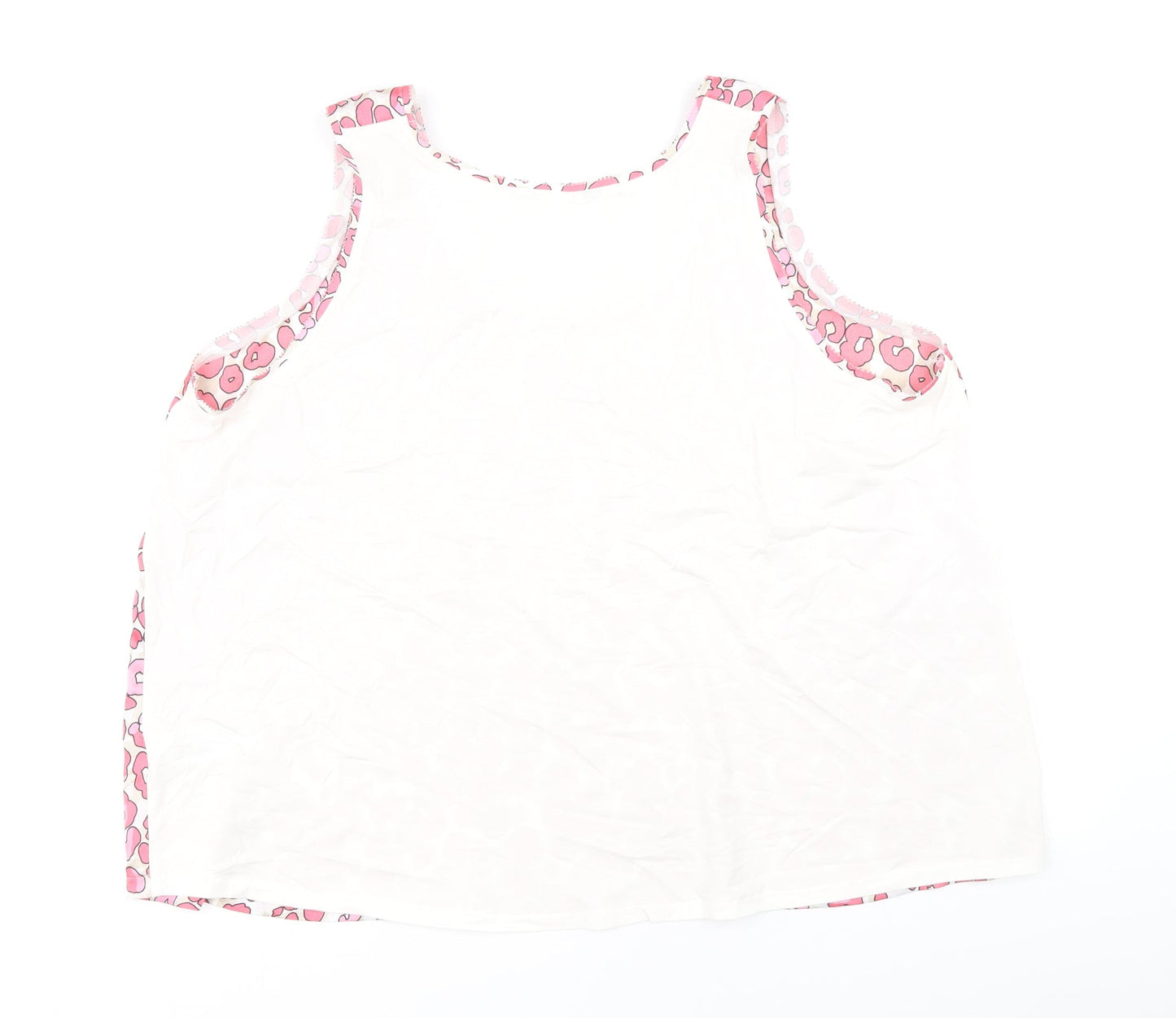 Marks and Spencer Womens Pink Animal Print Polyester Basic Tank Size 18 Scoop Neck - Leopard Print