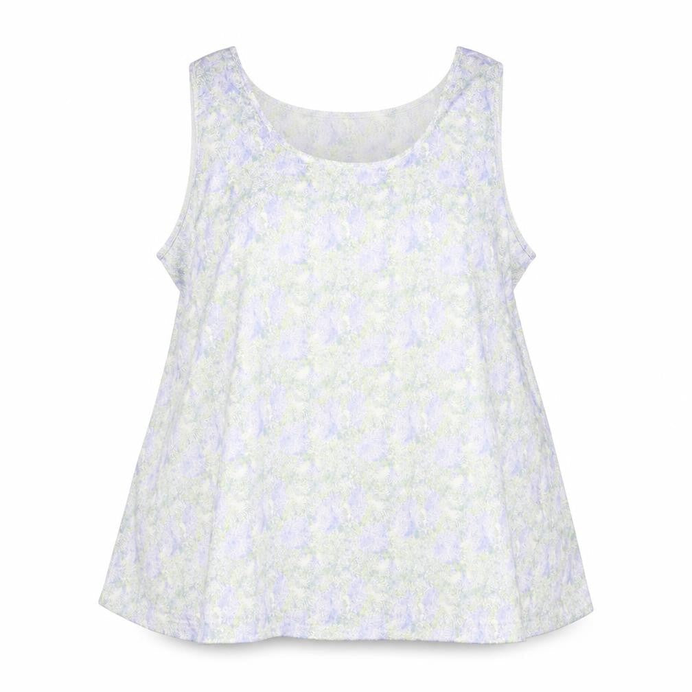 Marks & Spencer Womens White Geometric Polyester Basic Tank Size 22 Round Neck