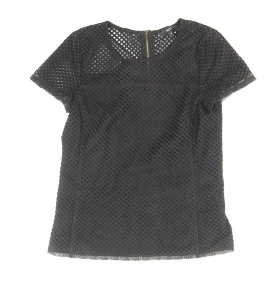 NEXT Womens Black Cotton Basic T-Shirt Size 10 Round Neck