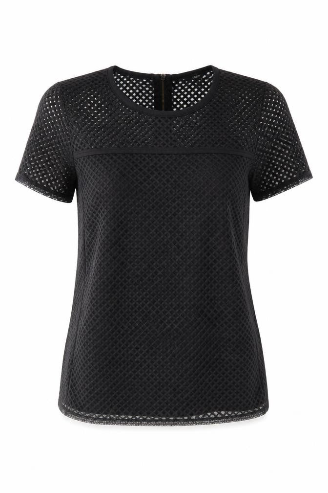 NEXT Womens Black Cotton Basic T-Shirt Size 10 Round Neck