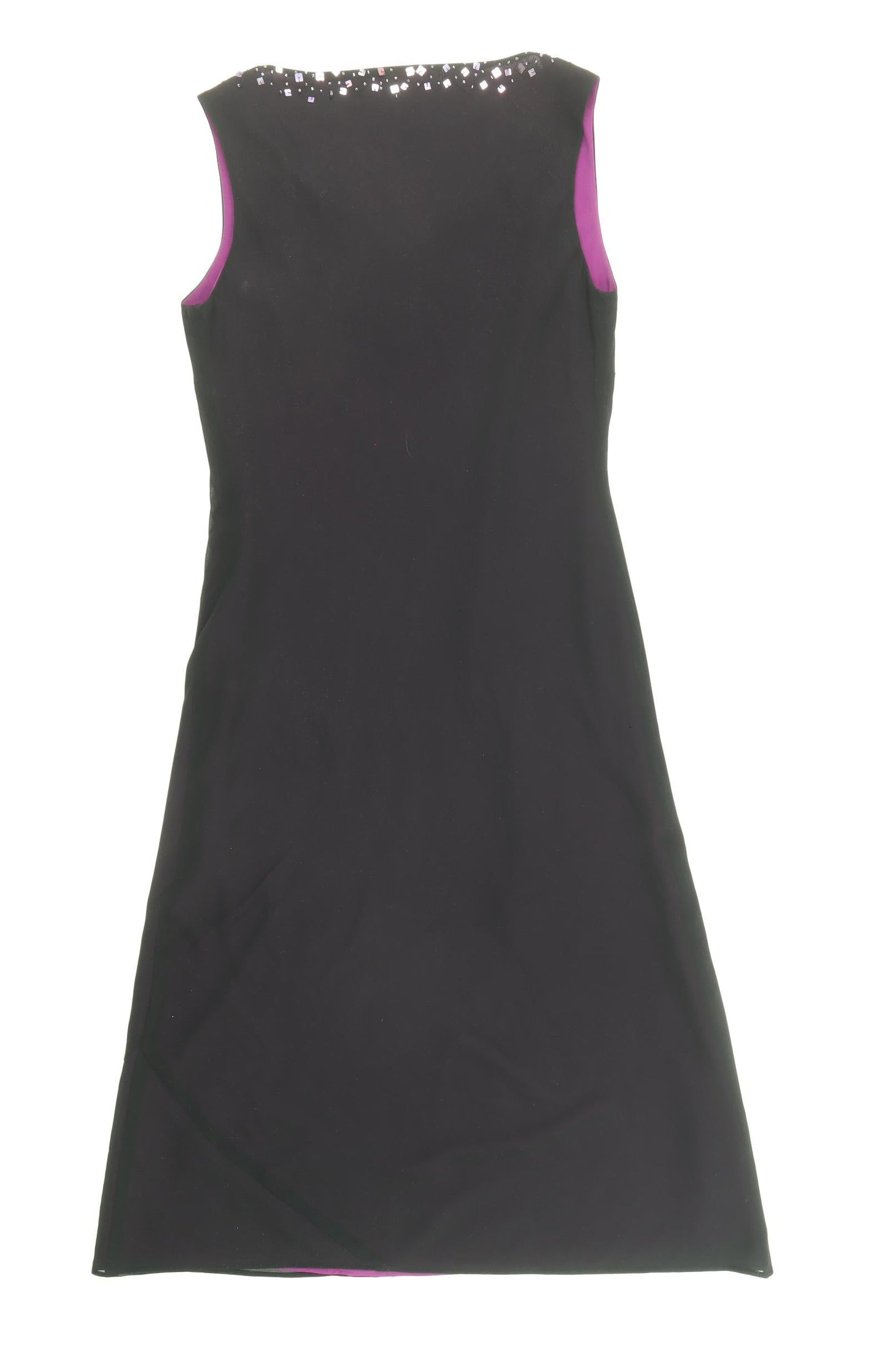 Debenhams Womens Black Polyester A-Line Size 10 V-Neck Pullover - Embellished Neckline