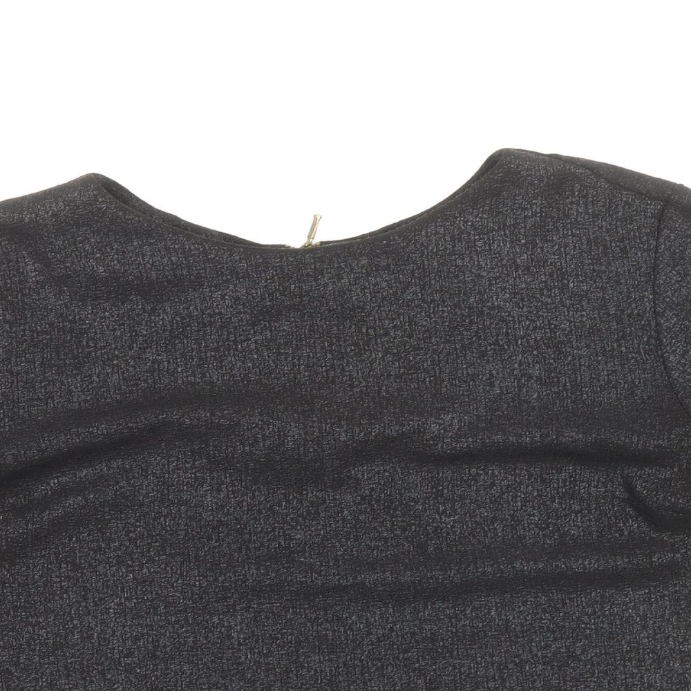 Atmosphere Womens Black Polyester Basic T-Shirt Size 10 Round Neck