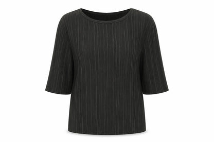 Atmosphere Womens Green Polyester Basic T-Shirt Size 6 Round Neck - Plisse