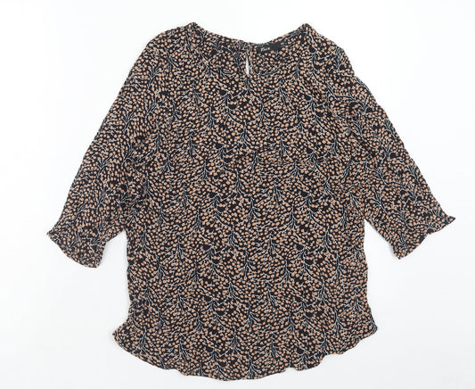 Your Face Womens Multicoloured Floral Viscose Basic Blouse Size 8 Scoop Neck