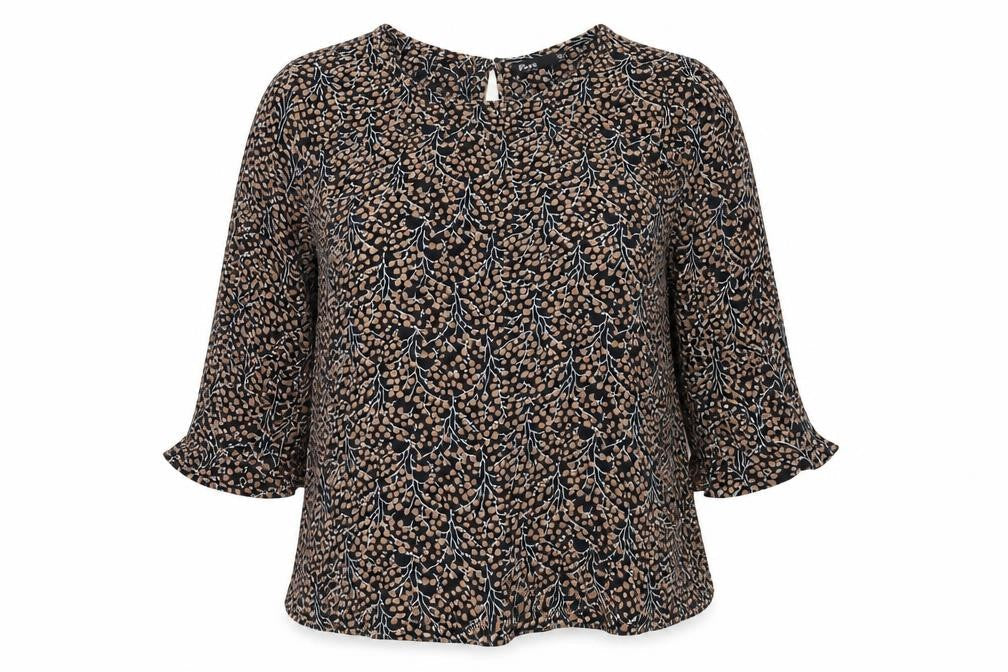 Your Face Womens Multicoloured Floral Viscose Basic Blouse Size 8 Scoop Neck