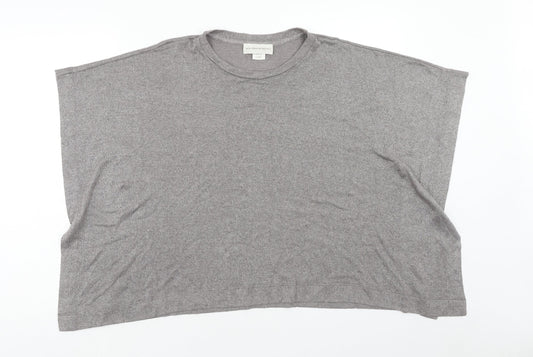 New York Intimates Womens Grey Viscose Basic T-Shirt Size L Round Neck