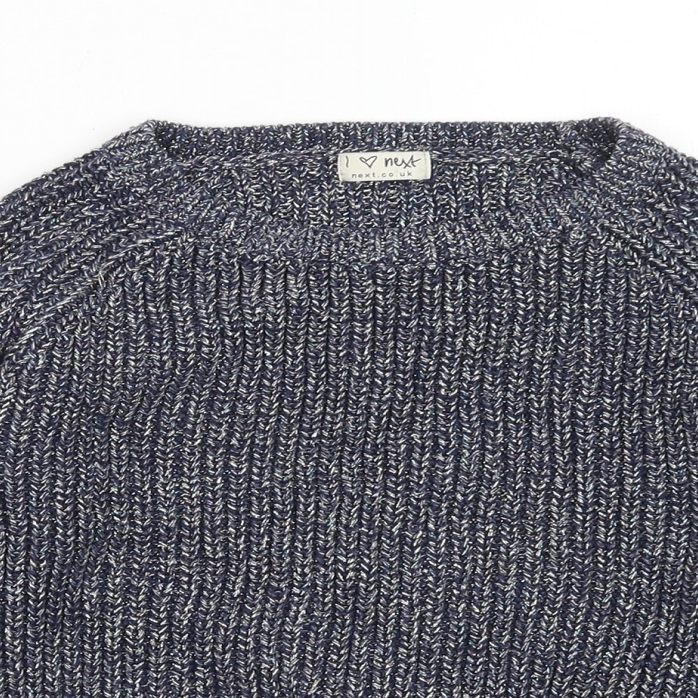 NEXT Girls Multicoloured Round Neck Cotton Pullover Jumper Size 9 Years Pullover