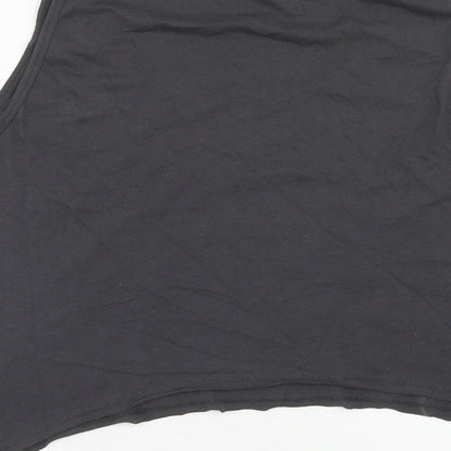 Miss Selfridge Womens Grey Cotton Basic Tank Size 12 Scoop Neck - Flower