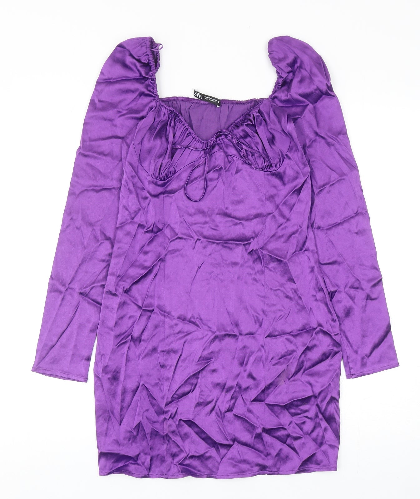 Zara Womens Purple Viscose Mini Size M Scoop Neck Pullover