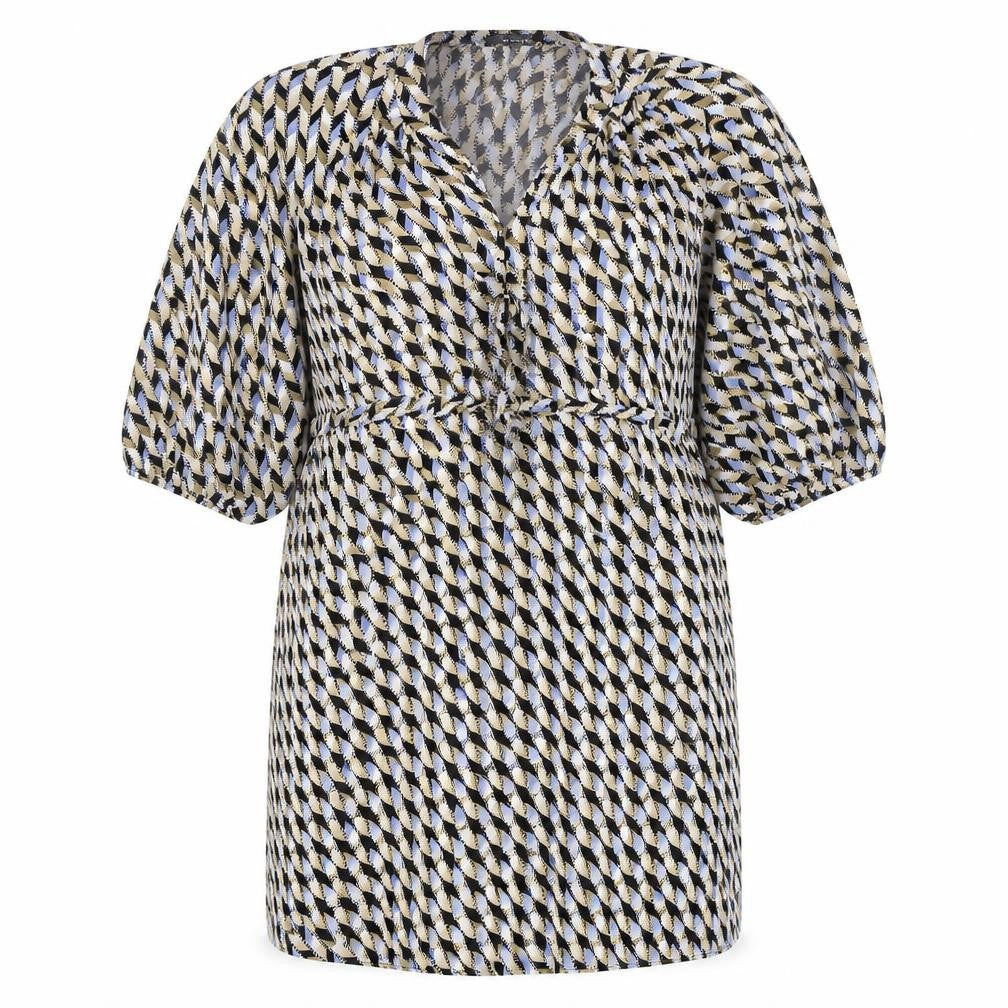 Primark Womens Multicoloured Geometric Polyester Sheath Size 10 V-Neck Pullover