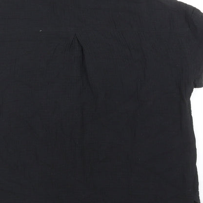 Matalan Womens Black Cotton Basic Button-Up Size 10 Collared
