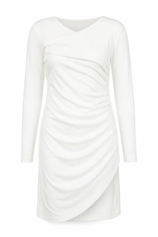 Zara Womens White Polyester Bodycon Size S One Shoulder Zip