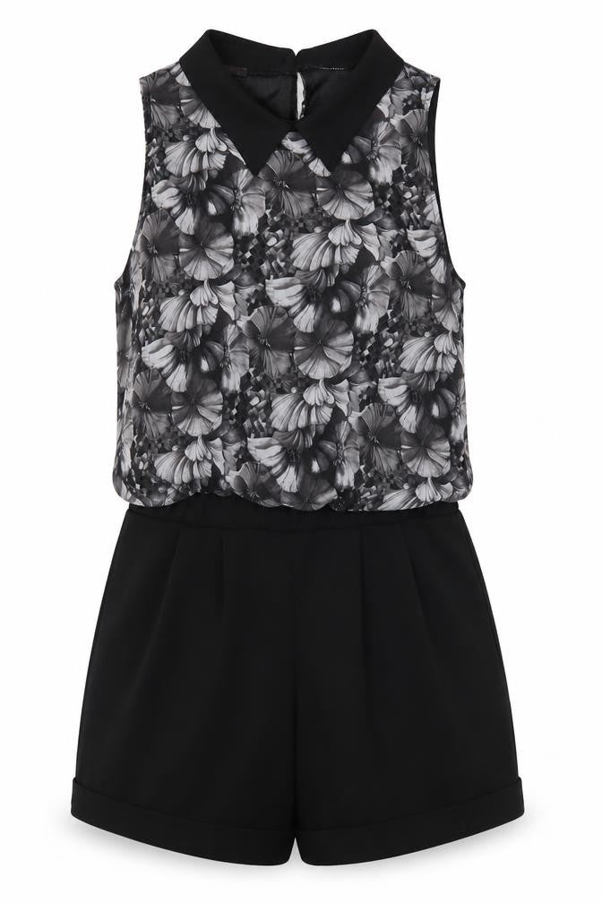 Mandi Womens Black Polyester Playsuit One-Piece Size 8 Button