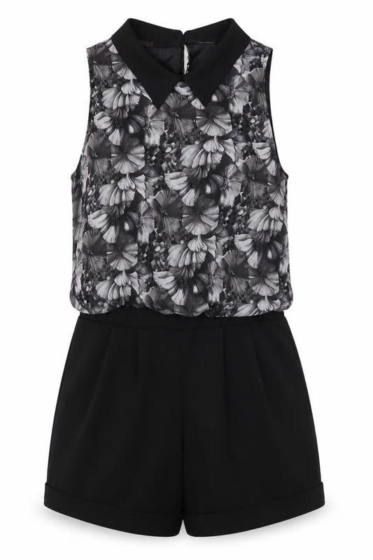 Mandi Womens Black Polyester Playsuit One-Piece Size 8 Button