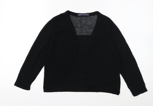Marks and Spencer Womens Black Square Neck Viscose Cardigan Jumper Size 12