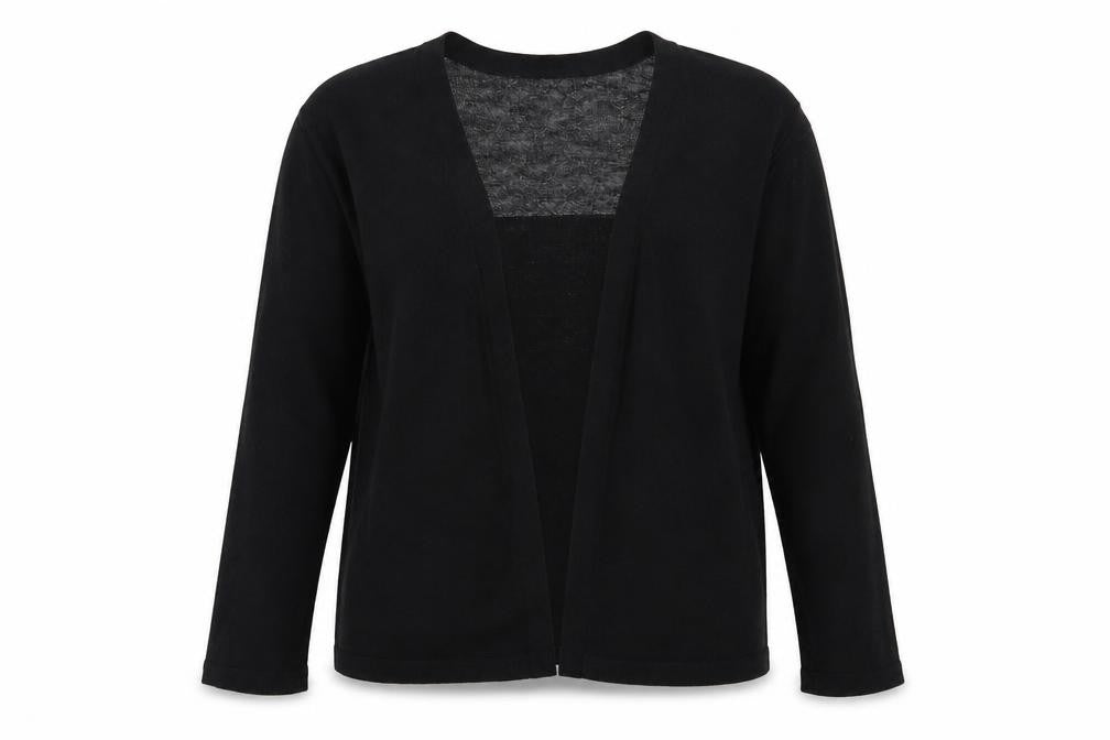 Marks & Spencer Womens Black Square Neck Viscose Cardigan Jumper Size 12