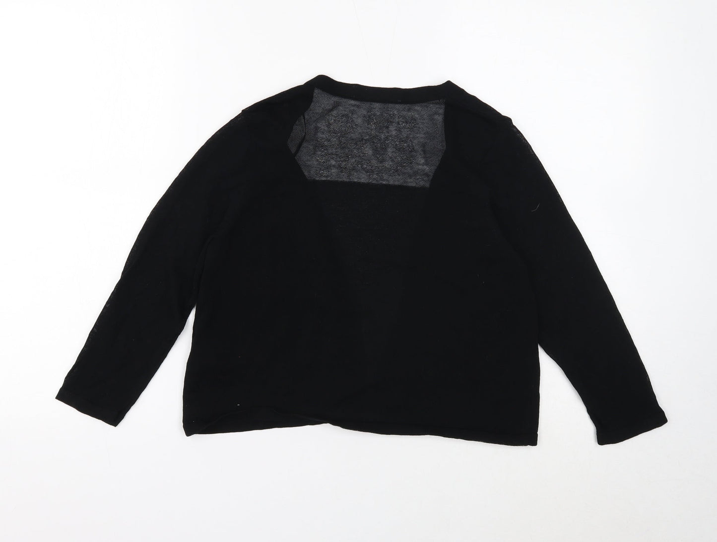 Marks and Spencer Womens Black Square Neck Viscose Cardigan Jumper Size 12