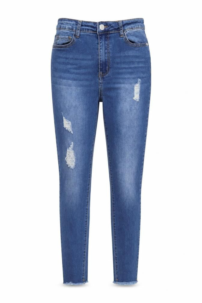SheIn Womens Blue Cotton Skinny Jeans Size S Regular Button