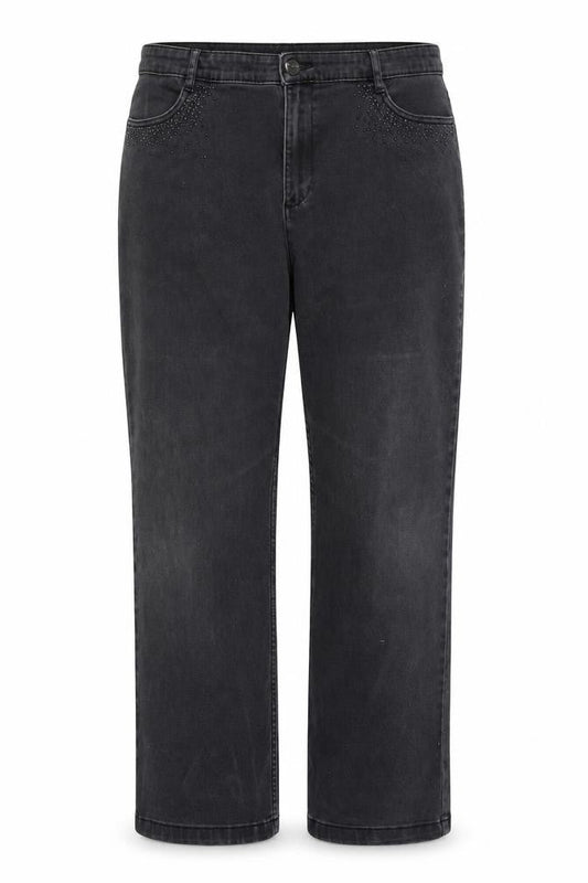 Per Una Womens Black Cotton Straight Jeans Size 36 in Regular Zip