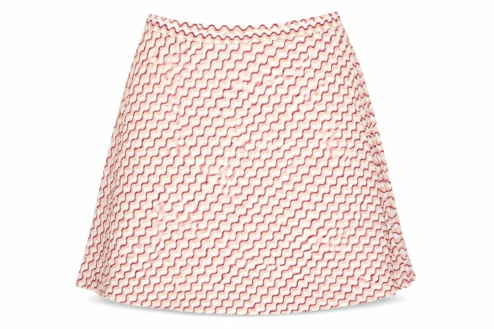 Marks & Spencer Womens Pink Geometric Polyester A-Line Skirt Size 22