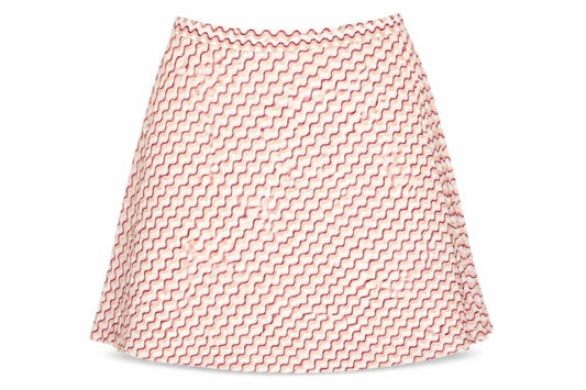 Marks & Spencer Womens Pink Geometric Polyester A-Line Skirt Size 22