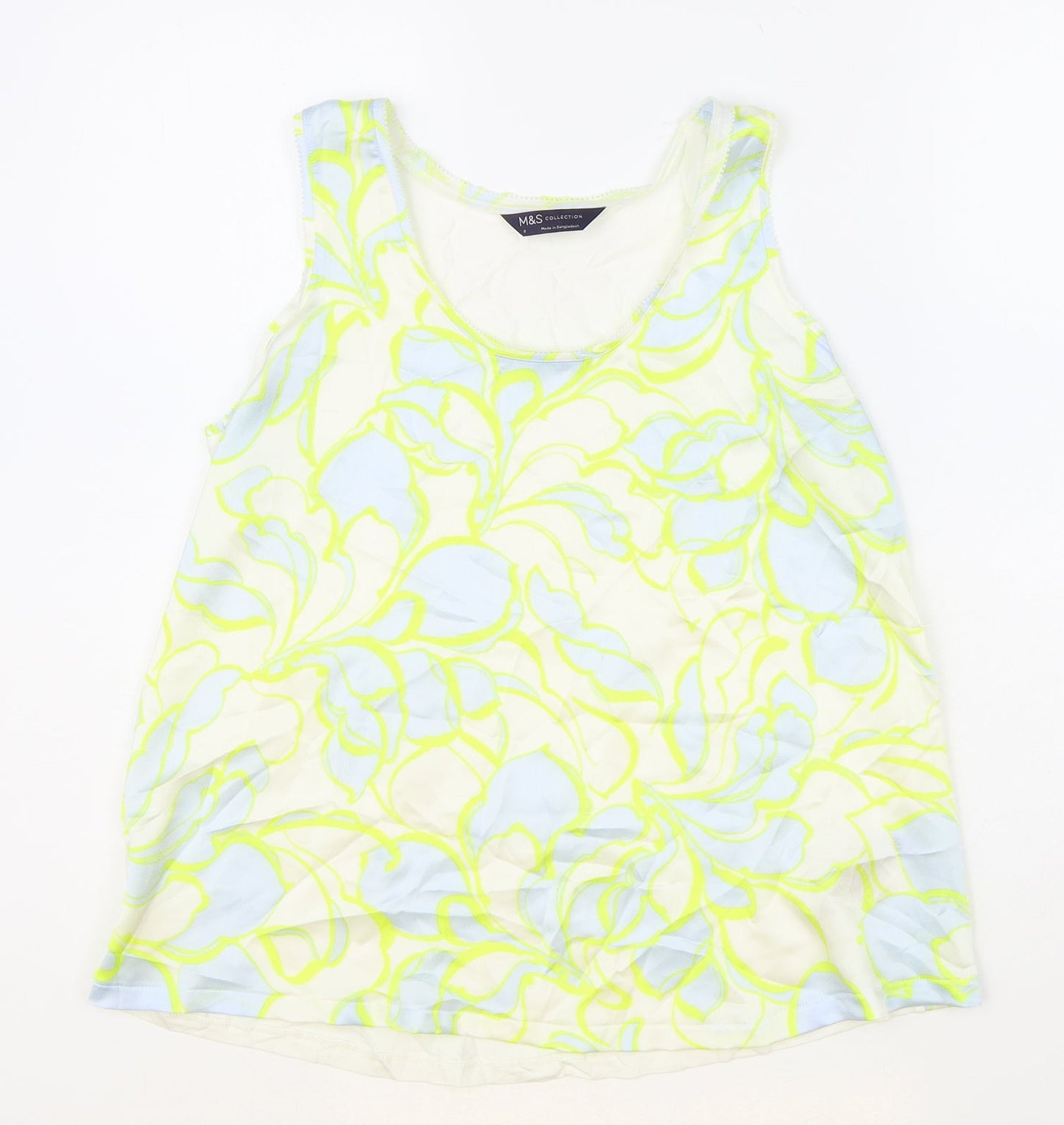 Marks and Spencer Womens Multicoloured Floral Polyester Basic Blouse Size 8 Scoop Neck