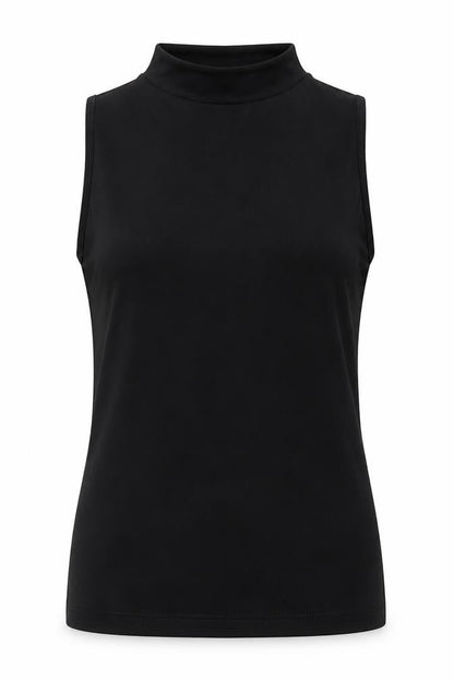 Dorothy Perkins Womens Black Polyester Basic Blouse Size 12 Mock Neck