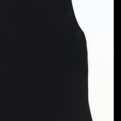 Dorothy Perkins Womens Black Polyester Basic Blouse Size 12 Mock Neck