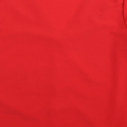 New Look Womens Red Polyester Basic Blouse Size 10 V-Neck