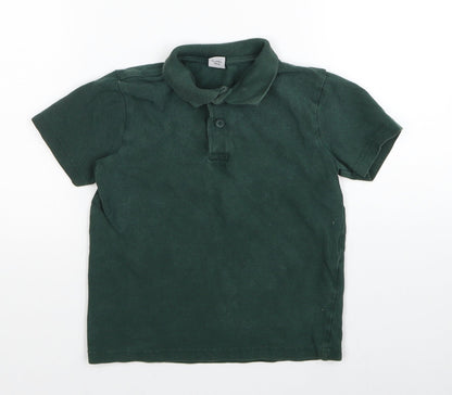 Tu Boys Green Cotton Basic Polo Size 5 Years Round Neck Pullover