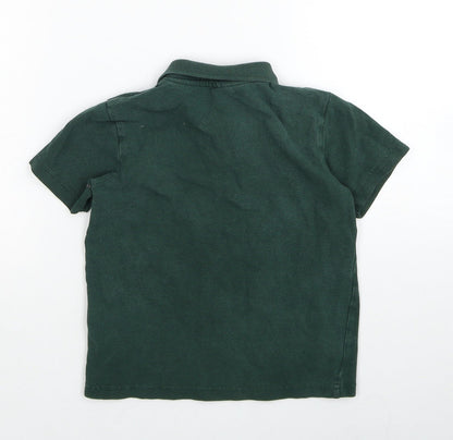 Tu Boys Green Cotton Basic Polo Size 5 Years Round Neck Pullover