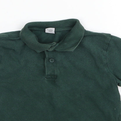 Tu Boys Green Cotton Basic Polo Size 5 Years Round Neck Pullover