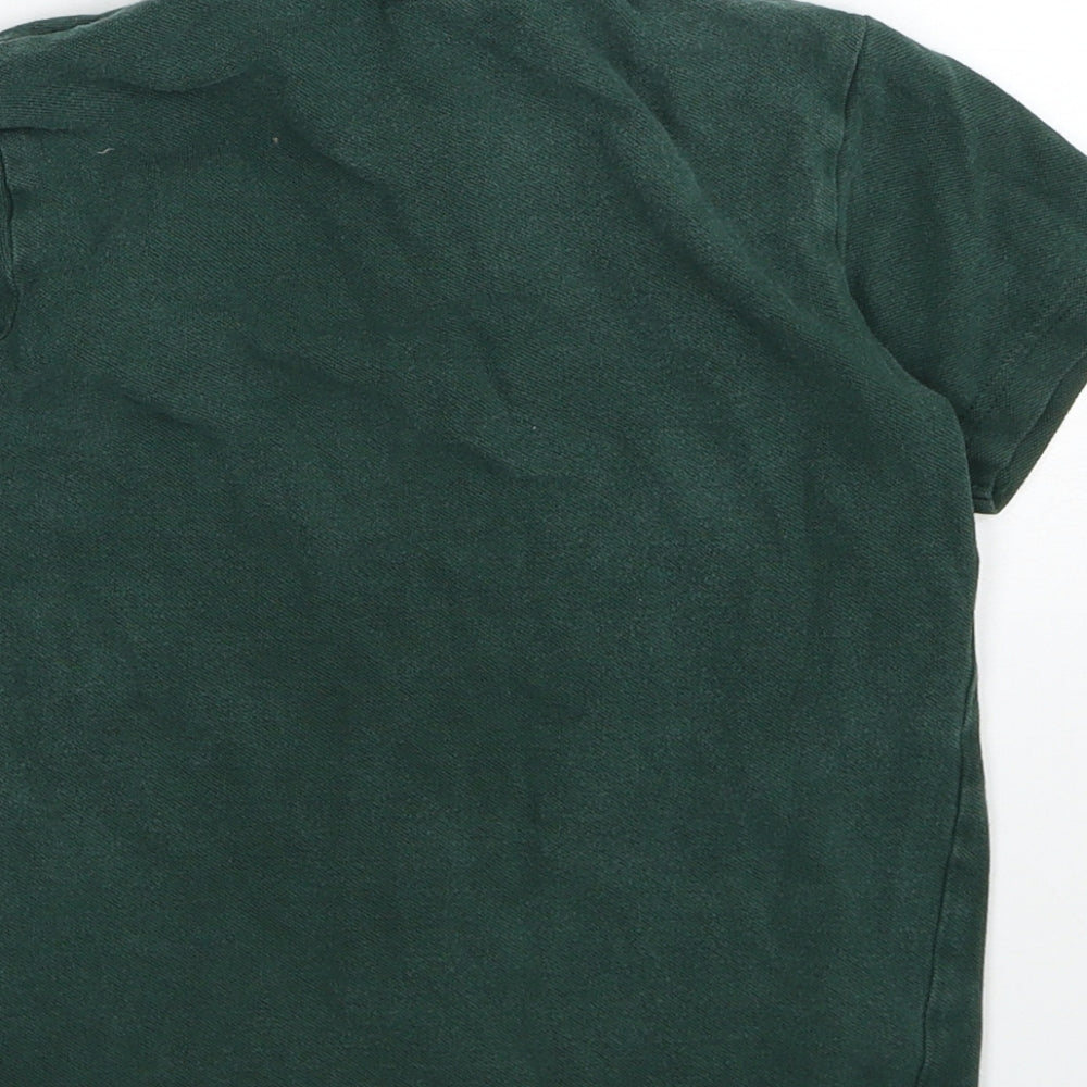 TU Boys Green Cotton Basic Polo Size 5 Years Round Neck Pullover