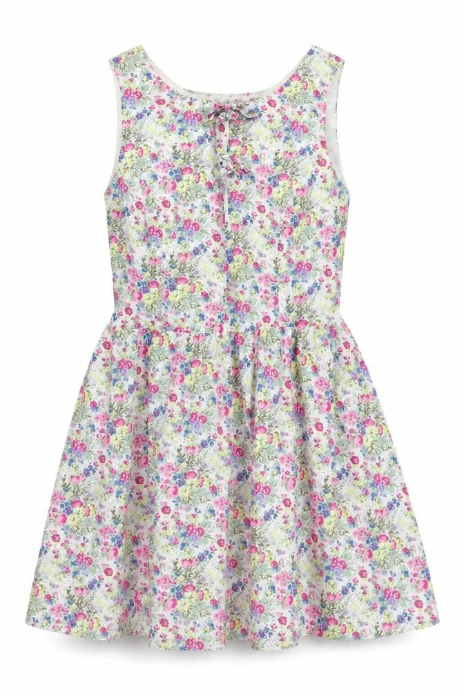 Be Beau Womens Multicoloured Floral Cotton Fit & Flare Size 10 Boat Neck Zip