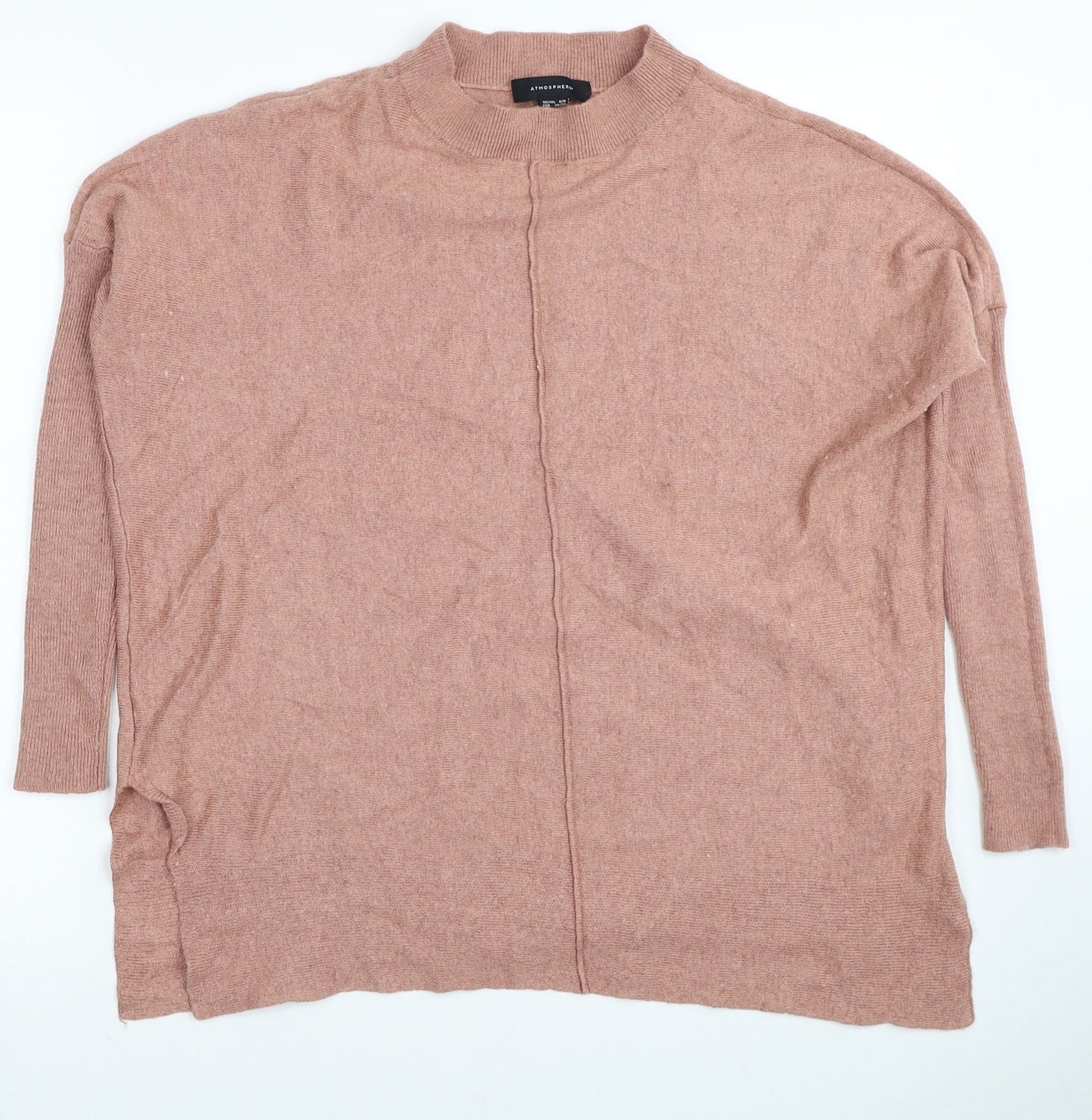 Atmosphere Womens Beige Mock Neck Viscose Pullover Jumper Size 6