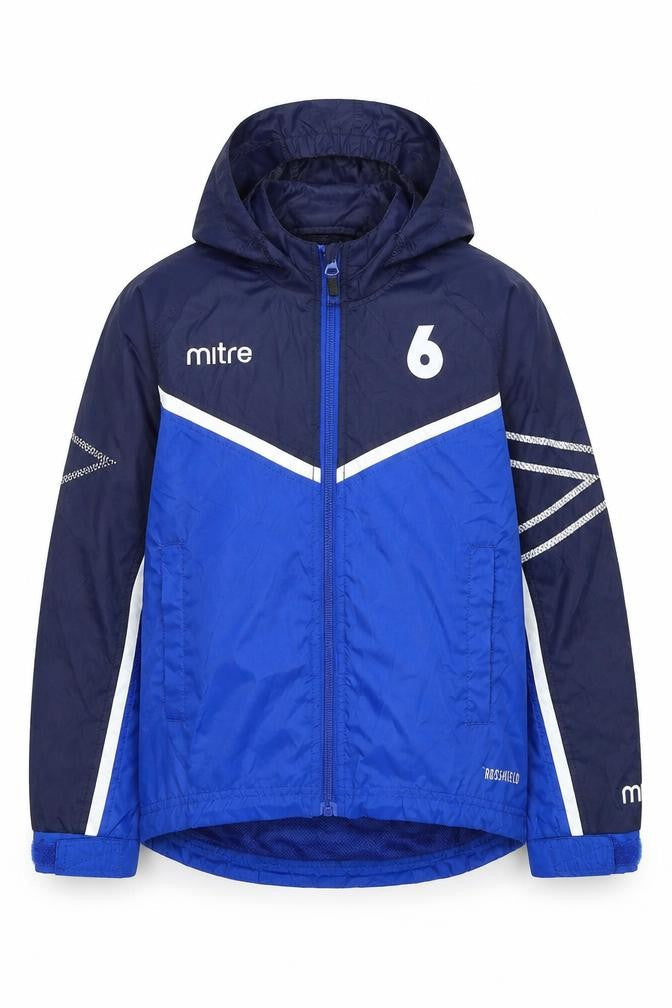 Mitre Boys Blue Colourblock Windbreaker Jacket Size XS Zip