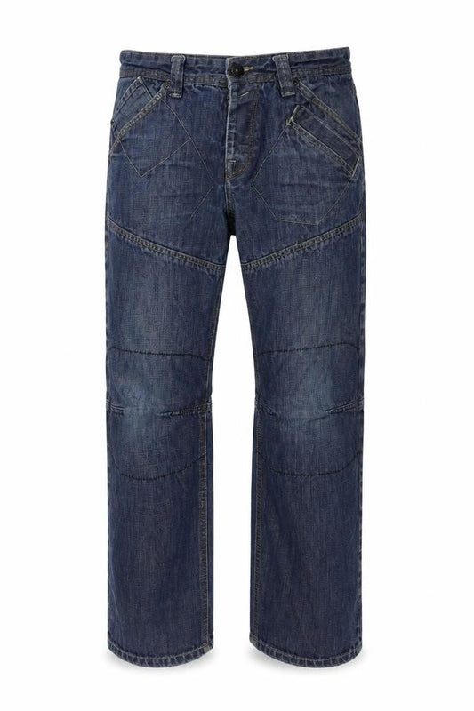 Prm Denim Mens Blue Cotton Straight Jeans Size 36 in Regular Zip
