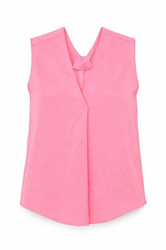Marks and Spencer Womens Pink Polyester Basic Blouse Size 6 V-Neck
