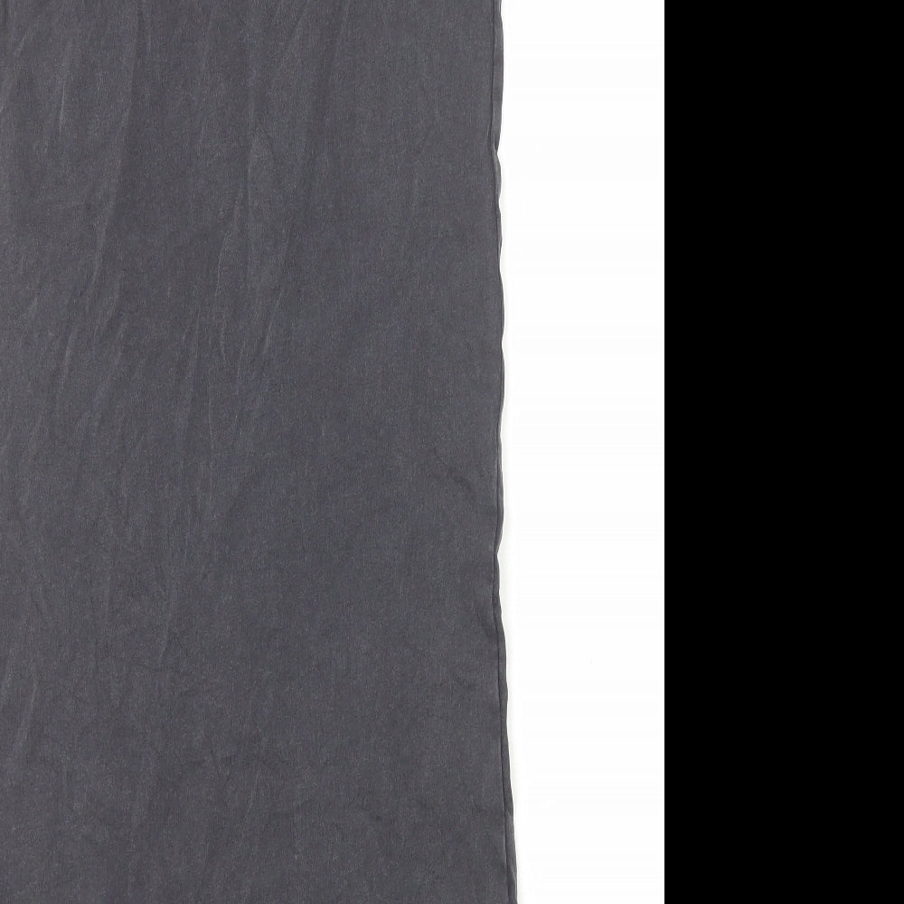 Marks and Spencer Girls Grey Cotton Tank Dress Size 7-8 Years Round Neck Pullover