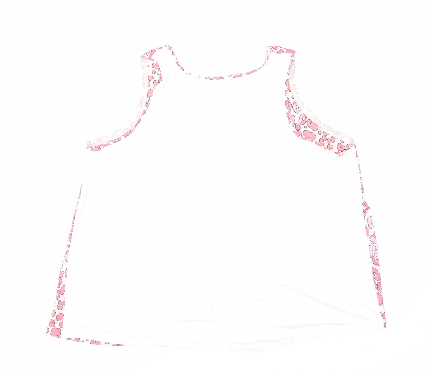 Marks and Spencer Womens Pink Animal Print Polyester Basic Tank Size 20 Scoop Neck - Leopard Print