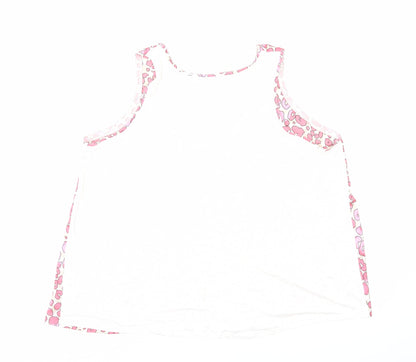 Marks & Spencer Womens Pink Animal Print Polyester Basic Tank Size 20 Scoop Neck - Leopard Print