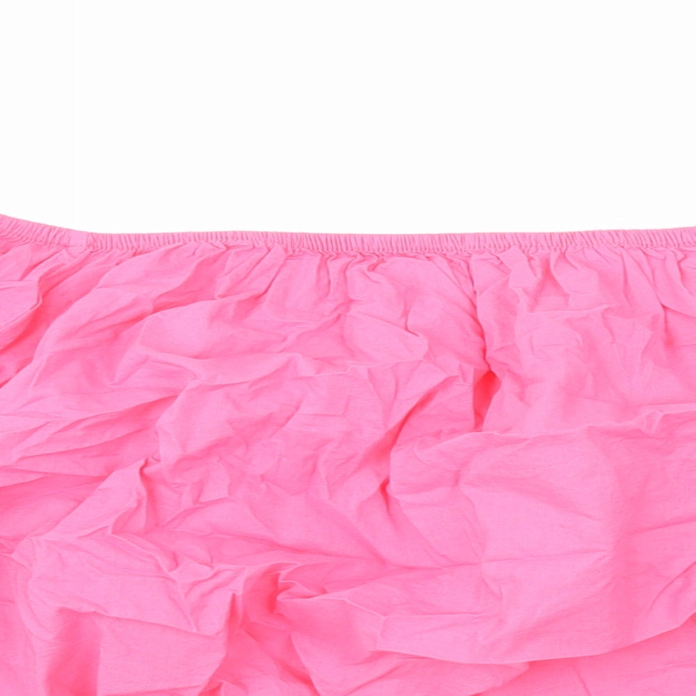 Marks and Spencer Womens Pink Cotton Cropped Blouse Size 22 Off the Shoulder - Bardot
