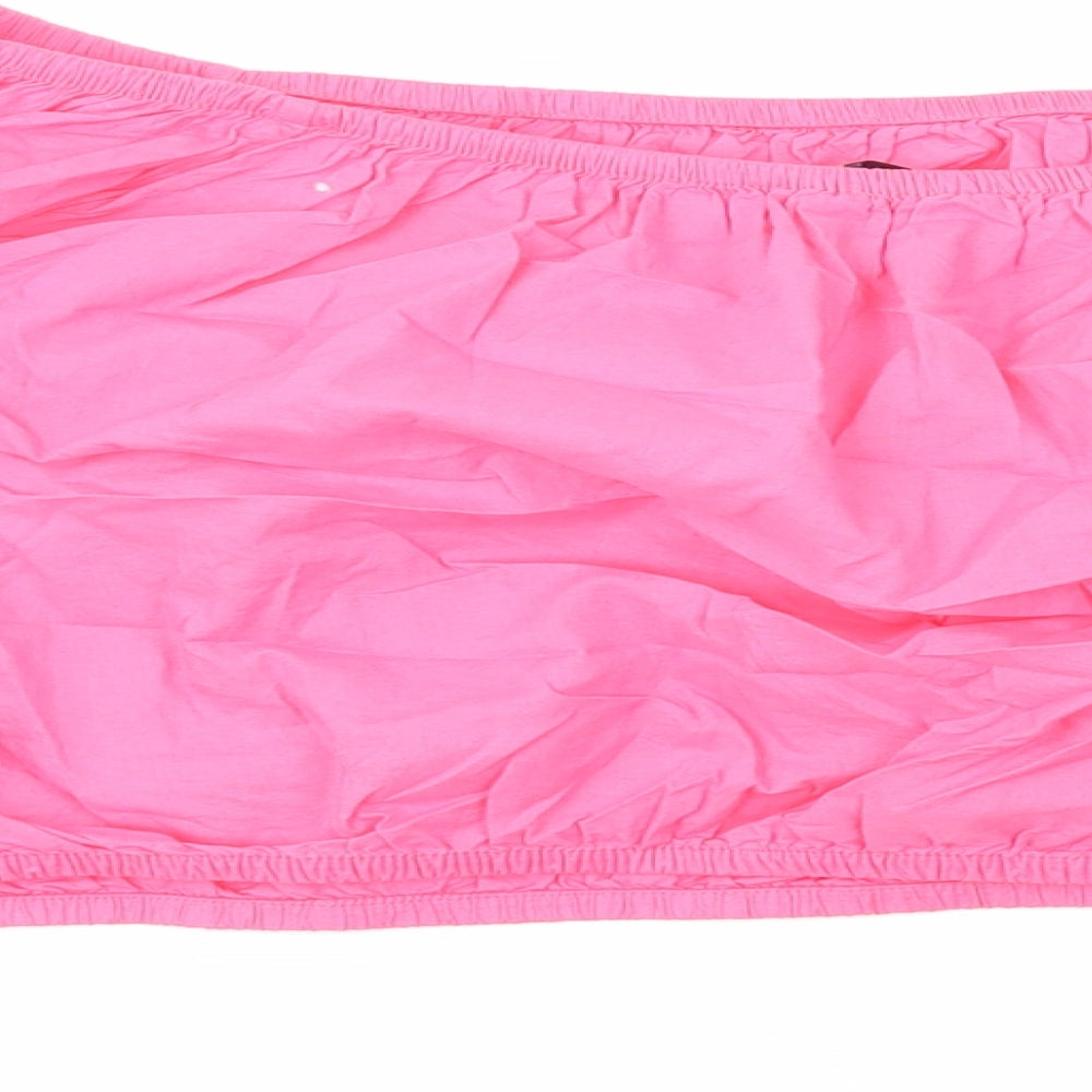 Marks and Spencer Womens Pink Cotton Cropped Blouse Size 22 Off the Shoulder - Bardot