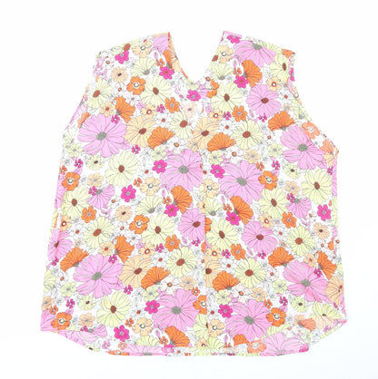 Marks & Spencer Womens Multicoloured Floral Polyester Basic Tank Size 22 V-Neck