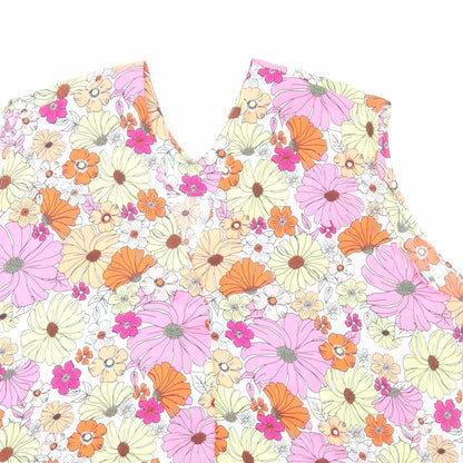 Marks & Spencer Womens Multicoloured Floral Polyester Basic Tank Size 22 V-Neck